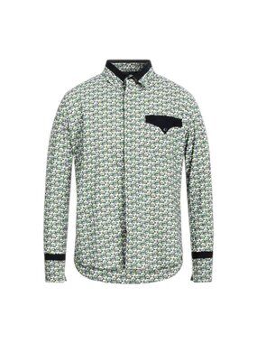 Paco Rabanne Green Printed Button Up Shirt EU 38 US Small Black Trim Top NWT